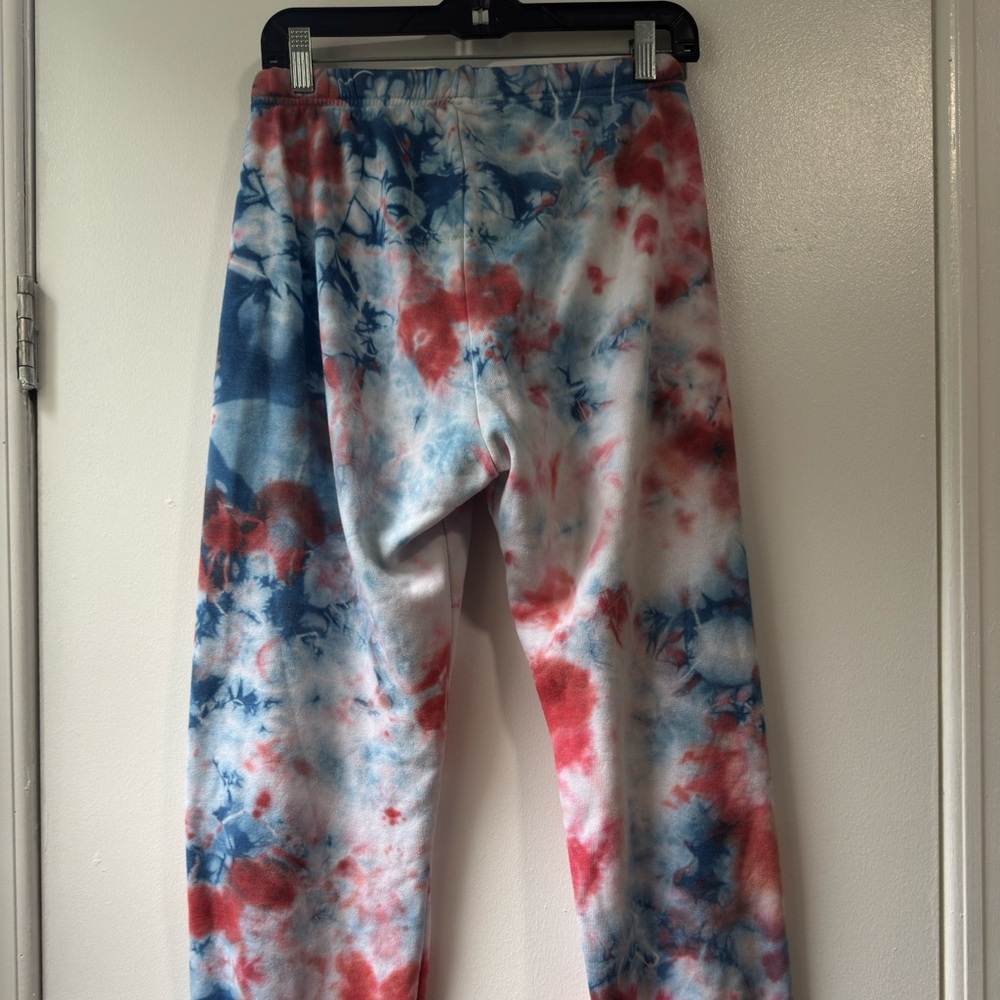 Aviator Nation Light Weight Hand Red and Blue Tie-Dye Sweatpants Joggers - Picture 4 of 11